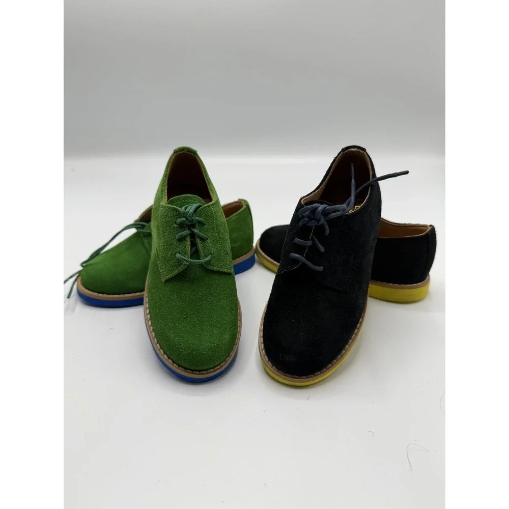 Lil McNairy Caramel Lot 2 Suede Oxford Green Black Toddler Size 7